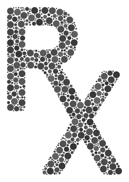 RX medycznych Symbol kolaż kropek — Wektor stockowy