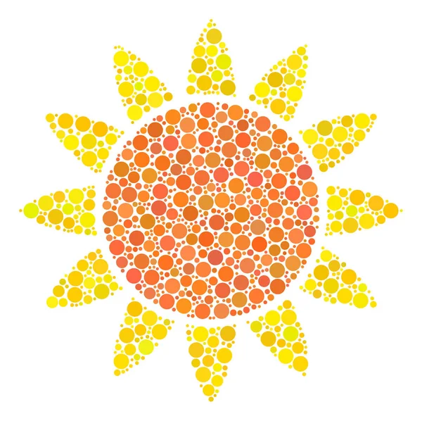 Solen mosaik av fyllda cirklar — Stock vektor