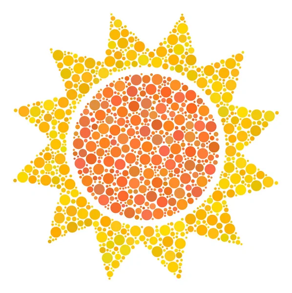 Sun Composition of Filled Circles — Stock Vector