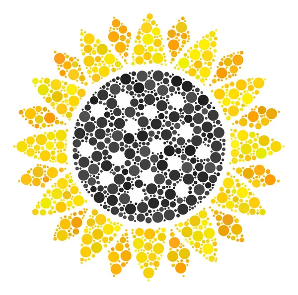 Sunflower Mosaic of Dots — Stock Vector