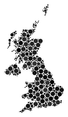 İngiltere harita mozaiği dolu daire