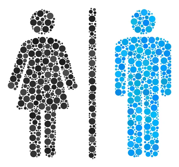 Toilet Persons Mosaic of Dots - Stok Vektor
