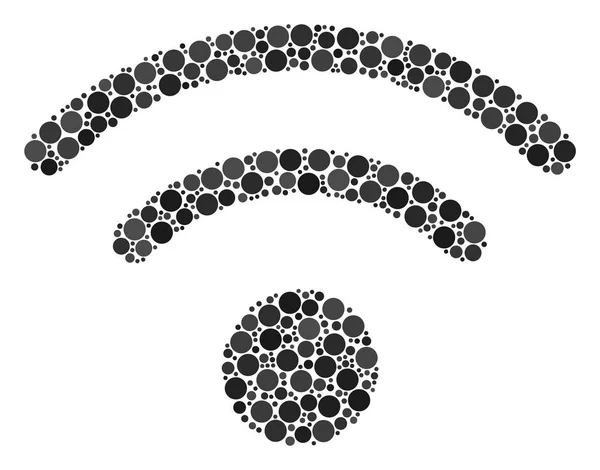 Wi-Fi κολάζ από γεμισμένοι κύκλοι — Διανυσματικό Αρχείο
