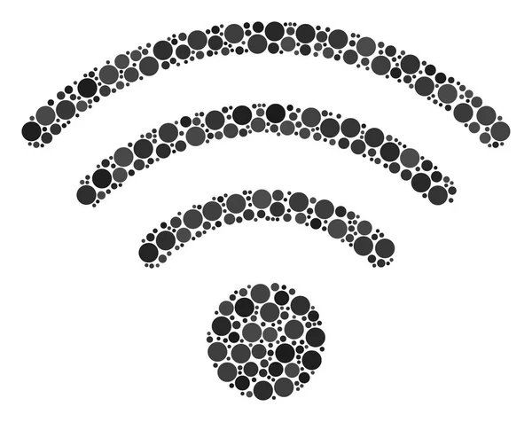 Wi-Fi Source Composition of Dots — Stock Vector