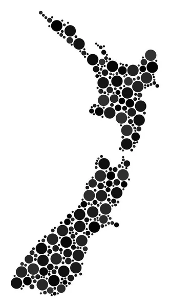 Nya Zeeland karta Collage av prickar — Stock vektor