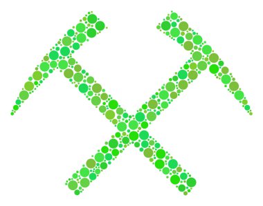 Çevrelerin madenciliği çekiç kolaj