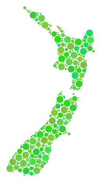 Nya Zeeland karta Collage av prickar — Stockfoto