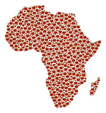 Afrika harita kompozisyon domates