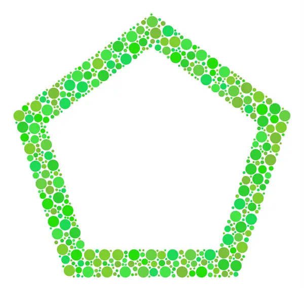 Περίγραμμα Πεντάγωνο μωσαϊκό των κουκκίδων — Διανυσματικό Αρχείο