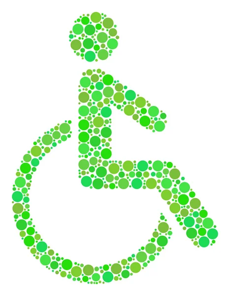 Persona con discapacidad Composición de puntos — Vector de stock