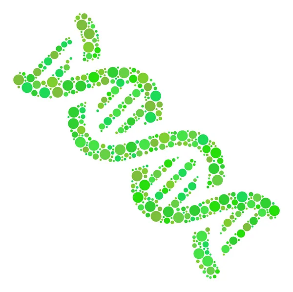 Спираль ДНК коллажа точек — стоковый вектор