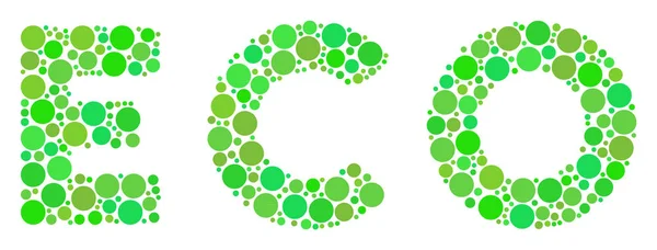 Eco Text Mosaic of Circles — Stock Vector