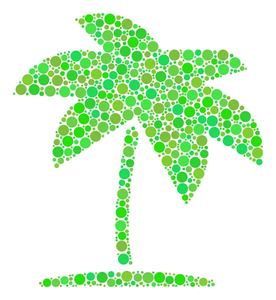 Острів Тропік Palm колаж із крапками — стоковий вектор