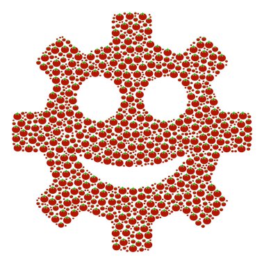 Dişli bir gülümseme Smiley kompozisyon domates