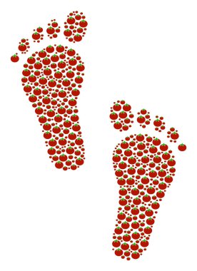 İnsan adımları kolaj domates