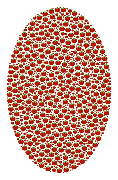 Composición de elipse llena de tomate — Vector de stock