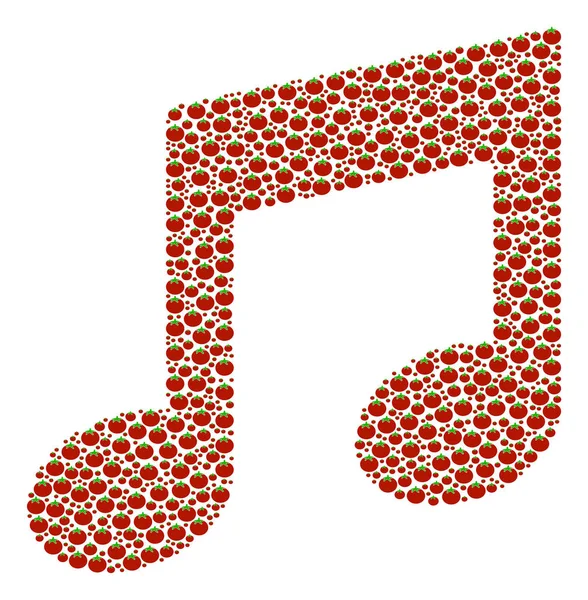 Notes de musique Collage de tomates — Image vectorielle