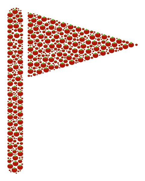 Triángulo Bandera Composición de Tomate — Archivo Imágenes Vectoriales
