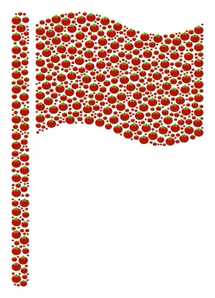 Bandera ondeante Composición de tomate — Vector de stock