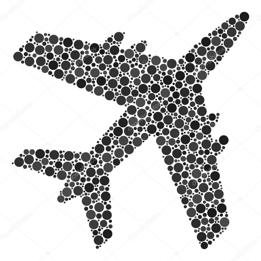 Jet Plane Mosaic of Filled Circles