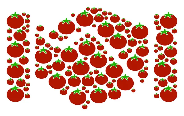 Acquisition poignée de main Composition de la tomate — Image vectorielle