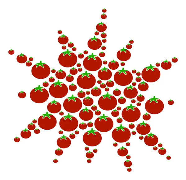 Bang Collage of Tomato — Stock Vector