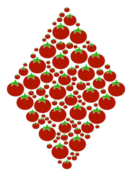 西红柿填充菱形拼贴 — 图库矢量图片