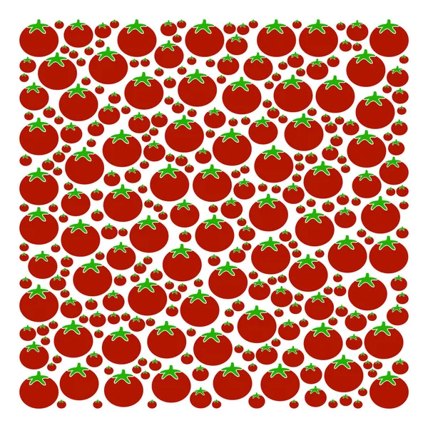 Γεμάτο τετράγωνο κολάζ από ντομάτα — Διανυσματικό Αρχείο