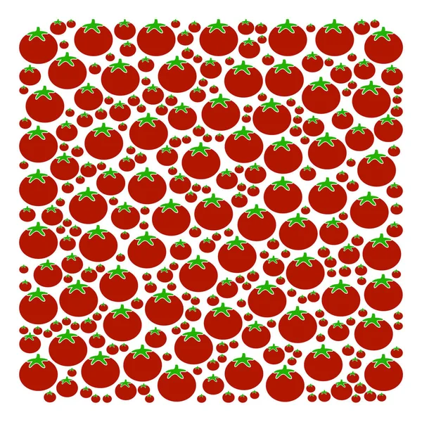 Gefüllte quadratische Zusammensetzung der Tomate — Stockvektor