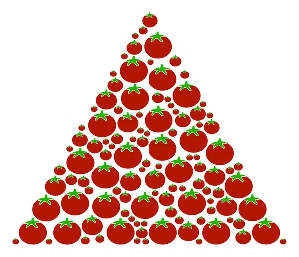 トマトの塗りつぶされた三角形コラージュ — ストックベクタ