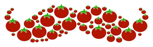 Beyefendi bıyık kolaj domates — Stok Vektör
