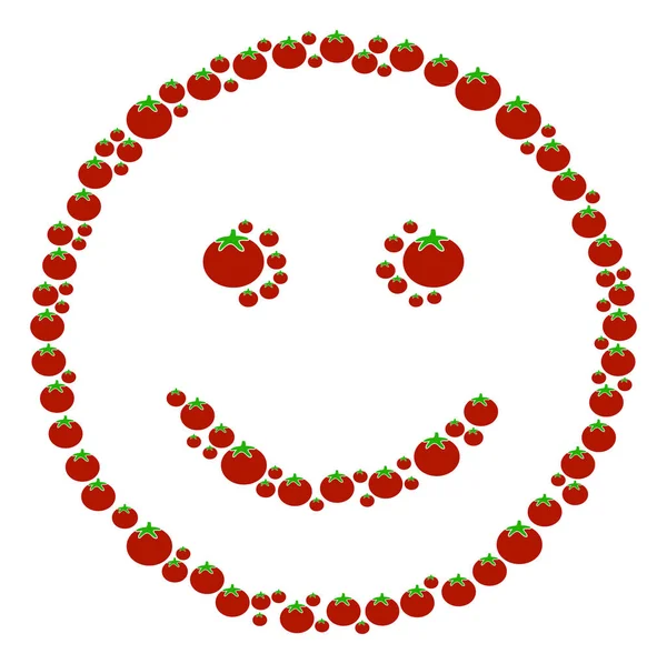 Fröhliche Smiley-Zusammensetzung von Tomaten — Stockvektor