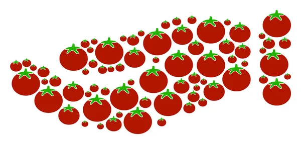 Ręka Collage pomidorów — Wektor stockowy