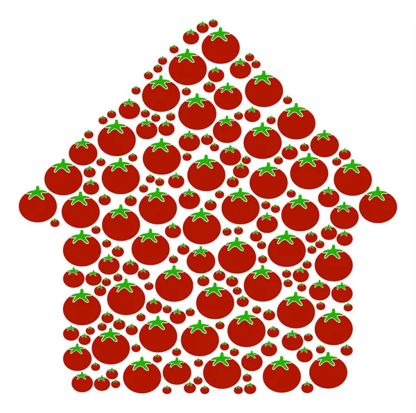 Dům složení rajčete — Stockový vektor