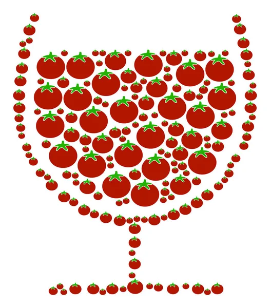 Collage de vaso de jugo de tomate — Archivo Imágenes Vectoriales
