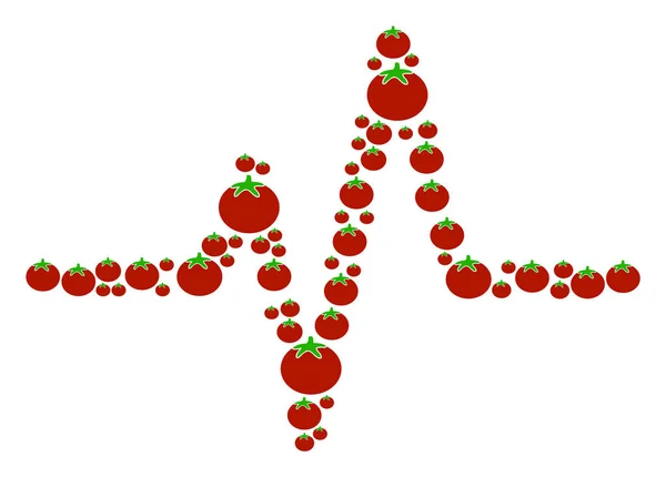 Пульс колаж з томатний — стоковий вектор