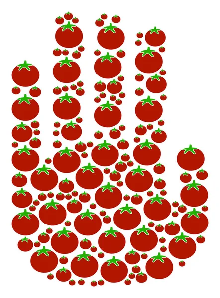番茄停止手组成 — 图库矢量图片