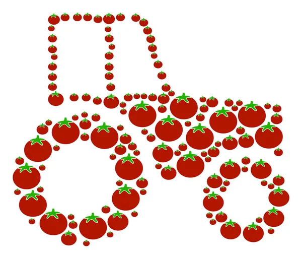 Колёсный коллаж помидоров — стоковый вектор