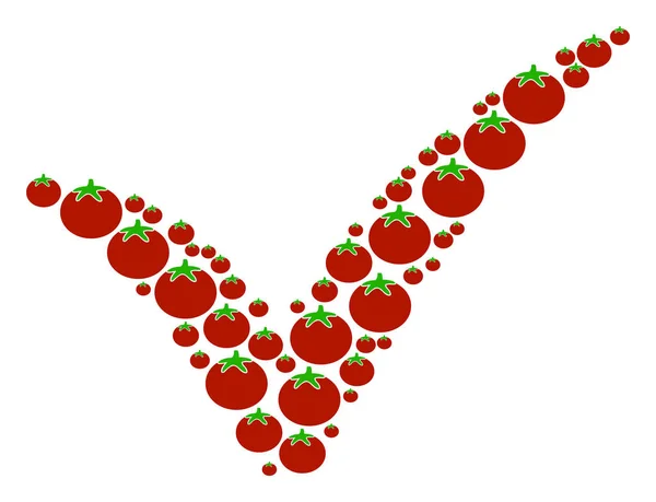 Ano, koláž z rajčat — Stockový vektor