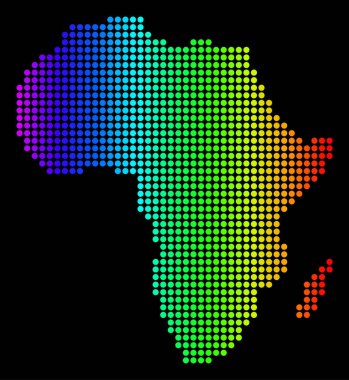 Noktalı piksel spektrum Afrika harita