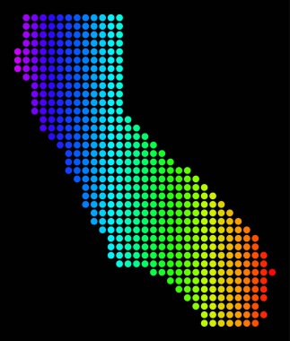 Noktalı piksel spektrum California harita
