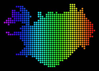 Noktalı piksel spektrum İzlanda Haritası