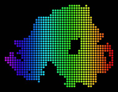 Noktalı piksel spektrum Kuzey İrlanda Haritası