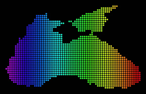 点線ピクセル スペクトル黒海マップ — ストックベクタ