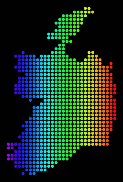 Carte de la République d'Irlande du spectre des pixels pointillés — Image vectorielle