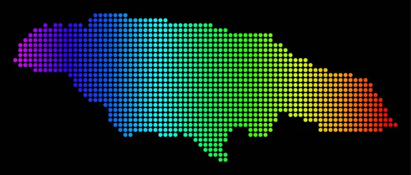 Gepunktetes Pixelspektrum Jamaica-Karte — Stockvektor