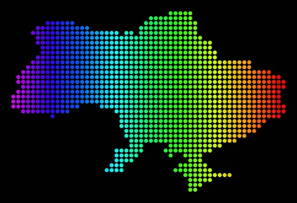 クリミアと点線ピクセル スペクトル ウクライナ地図 — ストックベクタ