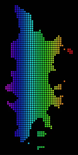 Mapa de Phuket de espectro de píxeles punteados — Archivo Imágenes Vectoriales