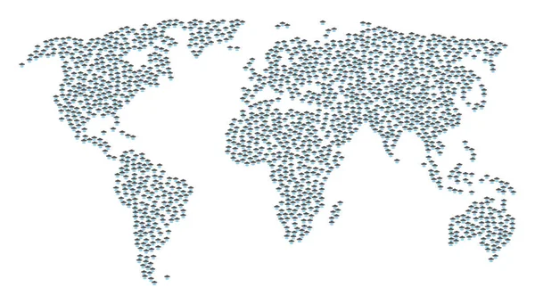 Mapa del mundo Patrón de invasión alienígena Artículos — Vector de stock