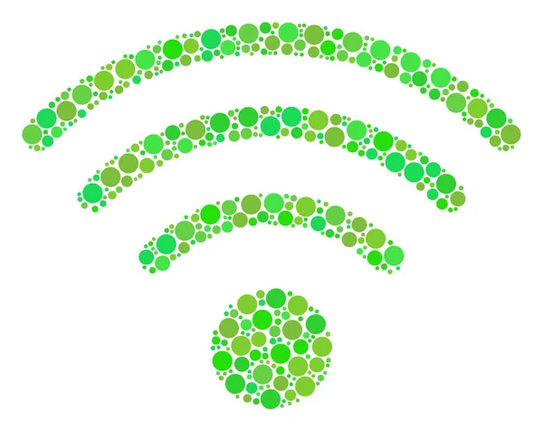 Wi-Fi πηγή κολάζ από τελείες — Διανυσματικό Αρχείο